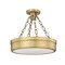 Z-Lite Anders Semi Flush Mount, 1-Light, 15 In.W x 13.75 In.H, Rubbed Brass/marbling 1944SF15-RB-LED - alternate 3